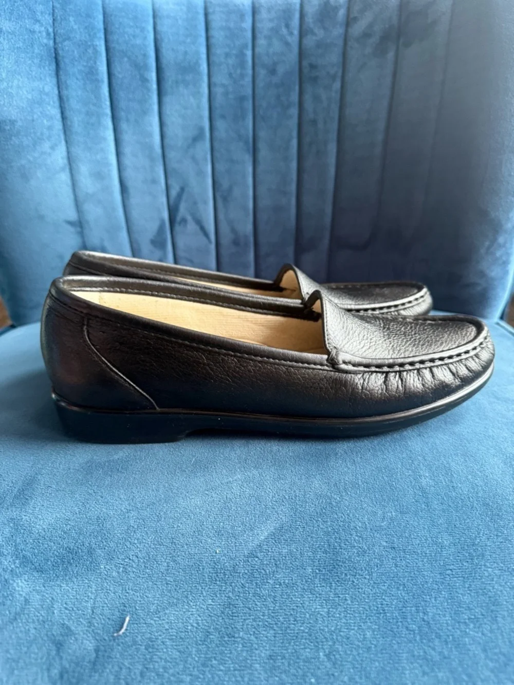 SAS Tripad Comfort Black Leather Loafers Slip On Walking Shoes 8